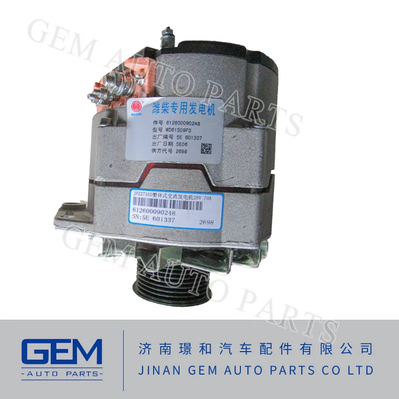 Wd615 Wd10g178e Diesel Engine Generator Weichai Power Truck Spare Parts 612600090248 Alternator